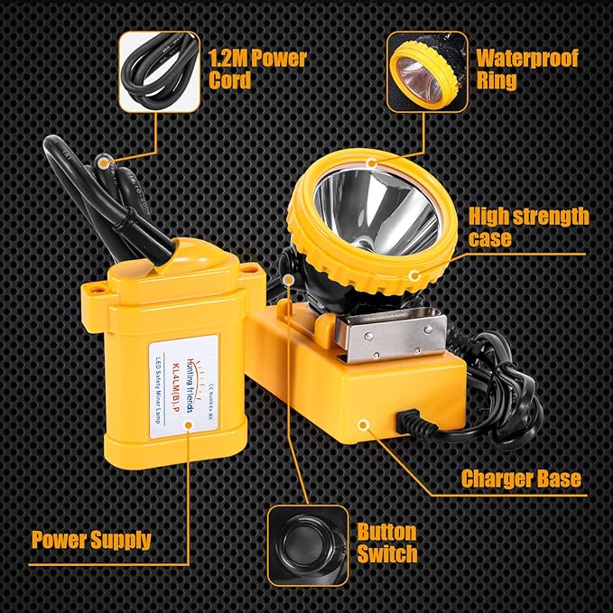 Superbright LED Mining Light KL4LM(B).Plus Miner Cap Lamp Waterproof Underground Headlamp Explosion-Proof Hard Hat Headlamp