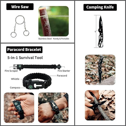 RHINO RESCUE Survival First Aid Kit, HSA/FSA Eligible, Emergency Kit Molle Pouch IFAK Medical Kit for Vehicles Car Camping Backpacking Hiking Hunting