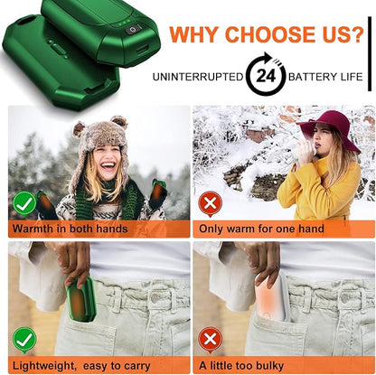 2 Pack Hand Warmers Rechargeable, Electric Hand Warmer Reusable, USB Handwarmers,Outdoor/Indoor/Golf/Camping/Hunting/Pain Relief/Watch Football/Baseball/Warm Gifts for Men Women Kid Birthday Christmas