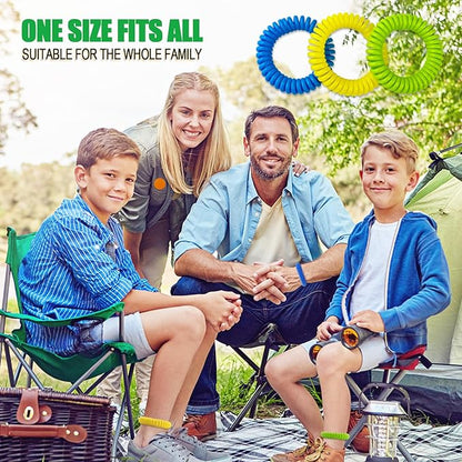 Mosquito Repellent Bracelets 20 Pack, Individually Wrapped Mosquito Repellent Bands with 60 Pcs Mosquito Repellent Stickers Patches, DEET Free Insect Bug Mosquito Repellent Wristbands for Adults Kids