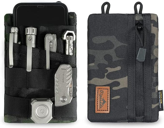 VIPERADE VE4 Tool Pouch, Nylon Pocket Organizer with 2 Pockets and 4 Small Tool Storage EDC Gears, Best Gift to Keep Organized, Hold Your Flashlight/Pocket Knife, Tactical Pen, Notebook