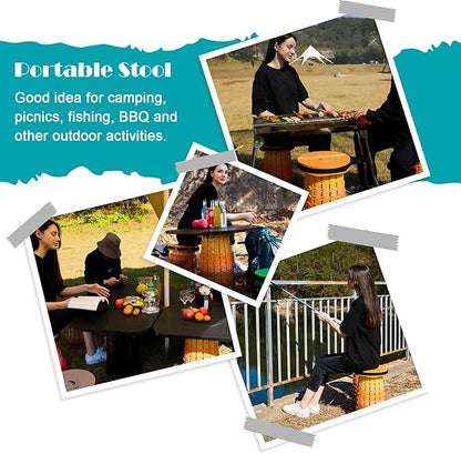 2025 Upgraded XXL Collapsible Stool with Cushion, 1000 lbs Capacity & 19.7-in High, Wider & Taller Heavy Duty Portable Telescoping Foldable Seat for Adults Camping, Travel, Music Festivals, Outdoors