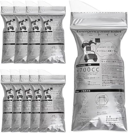 10PCS Disposable Urine Bags, Portable Camping Pee Bags, 700ml Travel Pee Bags for Emergencies, Camping, Travel, and Traffic Jams - Suitable for Outdoor Use