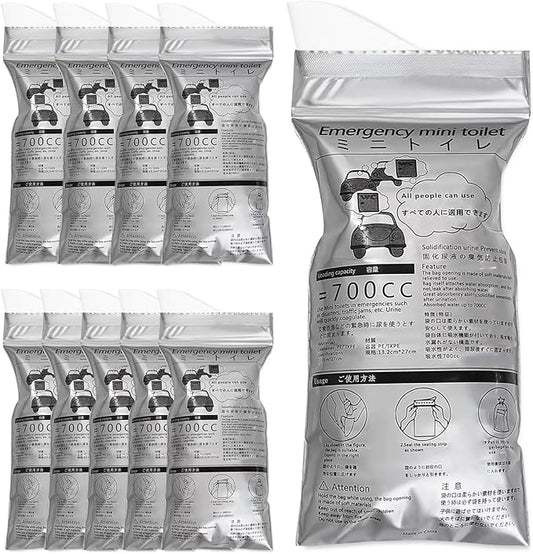 10PCS Disposable Urine Bags, Portable Camping Pee Bags, 700ml Travel Pee Bags for Emergencies, Camping, Travel, and Traffic Jams - Suitable for Outdoor Use