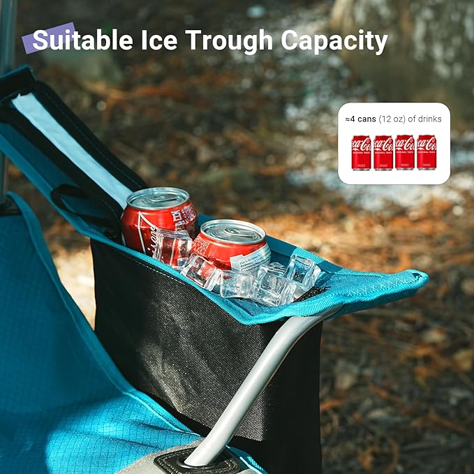 Camping Chairs Lawn Portable Foldable Camp Folding Lightweight Chair for Adults with Drink Holder and Cooler Pouch Outdoor for Camping, Lawn, Sports, Picnic, Beach, Music Festival, Blue