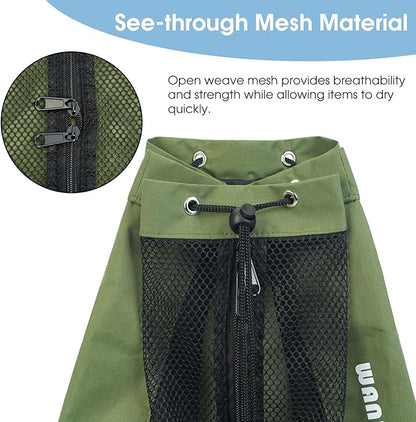 WANDF Swim Bag Mesh Drawstring Backpack Beach Backpack for Swimming, Gym, and Workout Gear