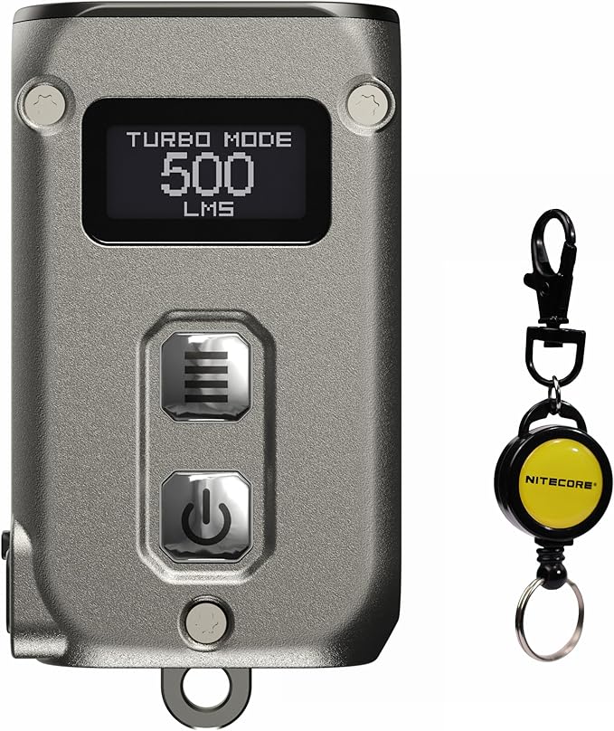 Nitecore TINI 2 Ti Titanium 500 Lumen Rechargeable EDC Keychain Flashlight with Retractable Keychain