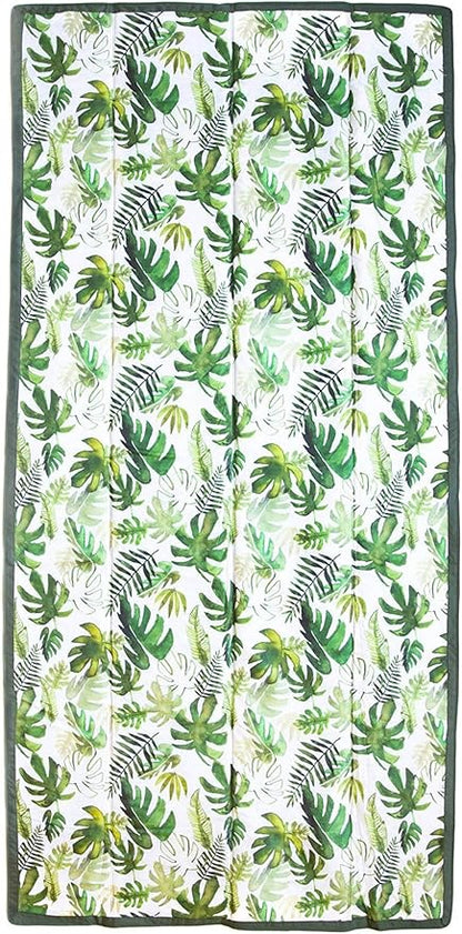 Little Unicorn 5'x10' XL Outdoor Family Picnic & Beach Blanket | Durable & Water-Resistant Fabric | Compact Fold & Easily Wipes Clean | Zipper Pocket (Tropical Leaf)