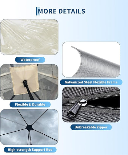 10x10 Ft Outdoor All Weather Pop Up Tent, 6-8 Person Instant Tent Shelter, Rainproof Camping Sun Shelter Coldproof & Windproof for Patio, Backyard, Deck, Sports Events