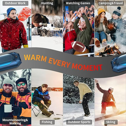 2 Pack 𝐇𝐚𝐧𝐝 𝐖𝐚𝐫𝐦𝐞𝐫𝐬 Rechargeable,Portable Electric Hand Warmers Reusable,USB Handwarmers,Outdoor/Indoor/Working/Studying/Camping/Hunting/Golf/Pain Relief/Game/Warm Gifts for Men Women Kids