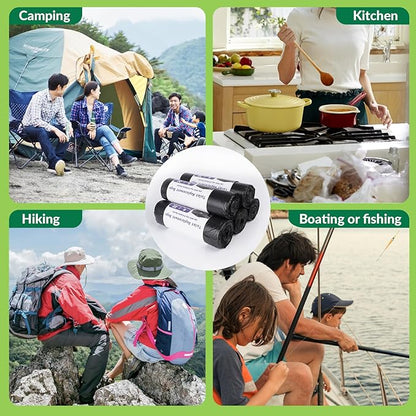 100 Portable Toilet Bags 8 Gallon, Thickened Biodegradable Camping Toilet Bags, Compostable Toilet Waste Bags for 5 Gallon Bucket Toilet, Outdoor Boating Travel Toilet Bags for Travel, Boating