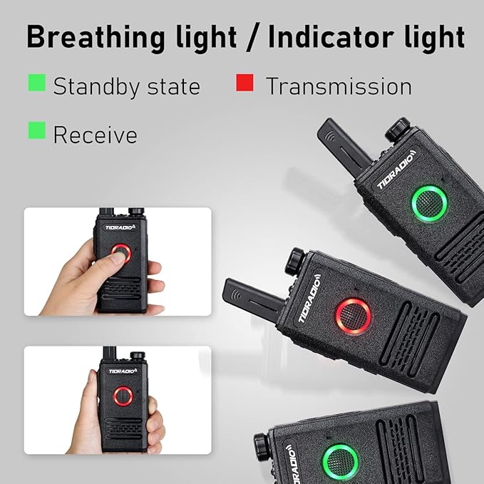 TIDRADIO TD-M6 Radios Walkie Talkies for Adults Two Way Radios Long Range, 22 Channels,Dual PTT for Manufacturing Restaurant Business Commercial Hunting Hiking 2 Pack
