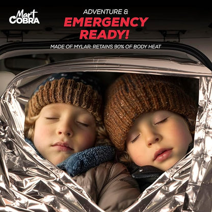 Emergency Blankets for Survival Gear and Equipment x25, Space Blanket, Mylar Blankets, Thermal Blanket, Survival Blanket, Survival Kits Emergency Kit, Emergency Supplies, Foil Blanket Camping Shelter