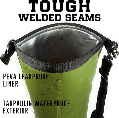 Dry Bag Floating Cooler - Roll Top Insulated Backpack – Portable, Collapsible, Waterproof with Padded Shoulder Strap - Perfect for Kayaking Fishing Beach Hiking -15L