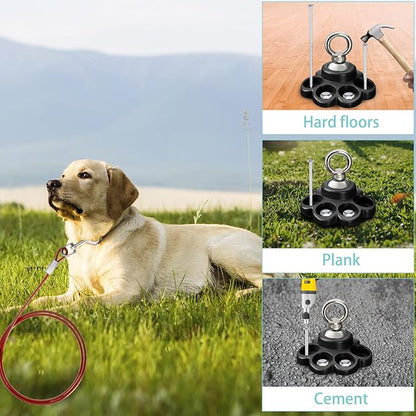 360° Swivel Dog Tie out Cable and Stake Stainless Steel Heavy Dog Stake 1200 Lbs of Pull Force, Rust Proof No Tangle Holds for Yard Outdoor Camping, Contains Screws (Mix Colors)