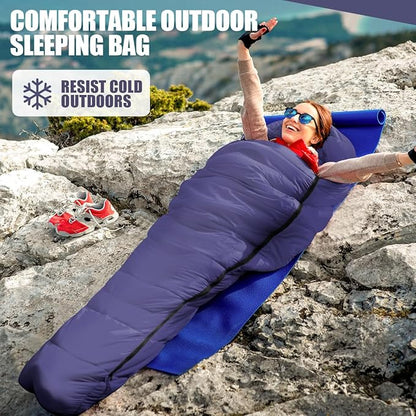 OBTANIM Sleeping Bags Portable Waterproof Camping Sleeping Bag for Adults Kids 4 Seasons Cold Weather or Warm Backpacking Hiking Mountaineering Indoor Outdoor Use