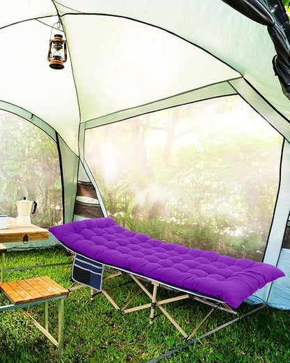 Sportneer Camping Cot, Camping Cots for Adults with Mattress Max Load 450 LBS Heavy Duty Portable Sleeping Folding Bed with Padded for Camping Tent Office Outdoor Travel Sleep Over (1, Blue+Purple)