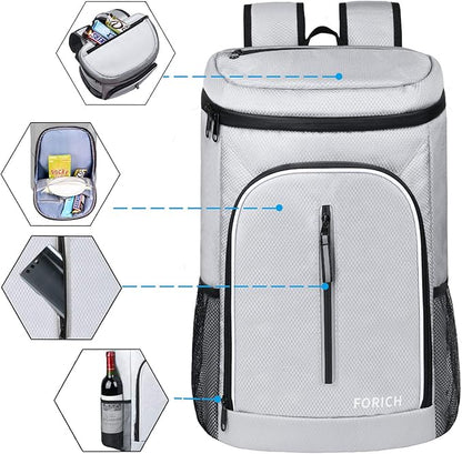 FORICH Soft Cooler Backpack Insulated Waterproof Backpack Cooler Bag Leak Proof Portable Small Cooler Backpacks to Work Lunch Travel Beach Camping Hiking Picnic Fishing Beer for Men Women