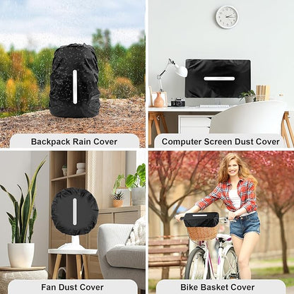 LAMA 2 Pack Waterproof Rain Cover for Backpack, Reflective Rucksack Rain Cover for Anti-dust/Anti-Theft/Bicycling/Hiking/Camping/Traveling/Outdoor Activities (Black, XL)