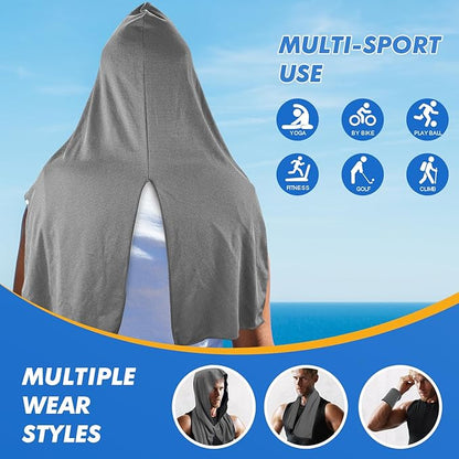 3 Pack Cooling Hoodie Towels for Neck and Face, UPF 50 Sun Protection & Instant Cooling, Ice Towels for Hot Weather, Soft Breathable Towel for Sport, Work Out, Gym, Camping & More Activities