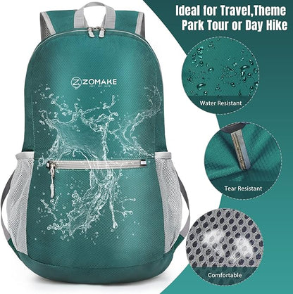 ZOMAKE Ultra Lightweight Hiking Backpack 20L, Packable Small Backpacks Water Resistant Daypack for Women Men(Dark Green)