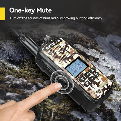 Retevis EZTalk 2 GMRS Two way Radio, IP67 Waterproof Walkie Talkies, 2200mAh Battery, Hunting Radios with 7 Hunting Calls, NOAA, USB C, Long Range Walkie talkies for Hunting Camping (1 Pack)