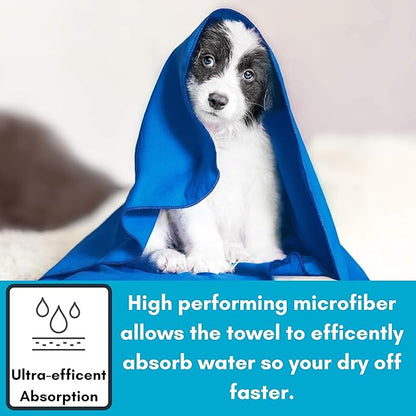 BIRDROCK HOME Multi-Purpose Microfiber Towel for The Beach, Travel, Pets or Camping - Large 31 x 63” - Blue - Quick-Dry - Absorbent Lightweight Compact - Bag - Kids Hiking Outdoor - Corner Pockets