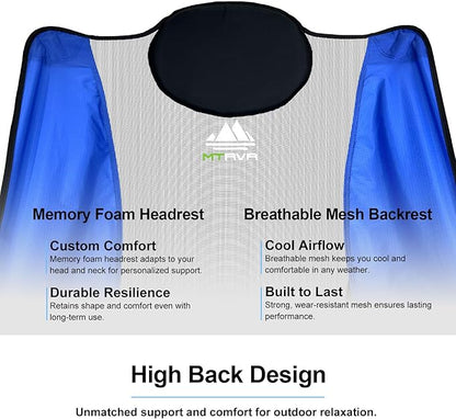 Camping Chairs for Adults, Supports 600 Lbs Lightweight Folding Camping Chair, Collapses to Size of Water Bottle Portable Camping Chair for Outdoor, Beach, Lawn, Travel, Picnics