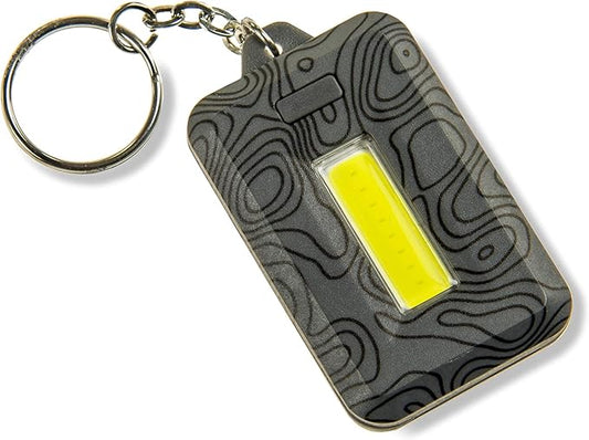 Carson COB LED Keychain Flashlight with Stainless Steel Keyring