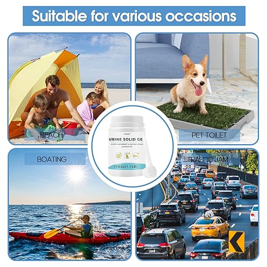 17.6 OZ Camping Toilet Chemicals with Spoon, Toilet Gel Pow for Portable Toilet, Super Absorbent Urine Absorber Eco Gel Sodium Polyacrylate, Deodorizer for Pet Loo, Emergency Toilet Bio Gel - by TTDMK