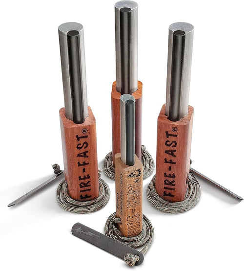 Trekker. Best Emergency Waterproof Survival Fire Starter. Magnesium and Euro Fire Steel Ferro Rod. Compact Durable Tool for Bushcraft, Camping, Backpacking, Hiking, Hunting, or Bug Out Bag