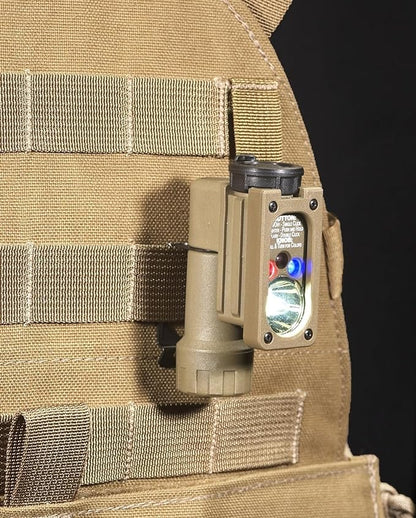 Streamlight 14104 Sidewinder 55-Lumen Compact Hands-Free Military Flashlight with Lithium Battery, White, Red, Blue, IR LEDs, Coyote