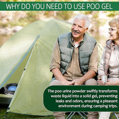 (30pcs Poo Gel+20pcs Toilet Bag Portable Toilet Absorbent Gel Poo Urine Powder for Outdoor Hiking Camping Poo Gel for Portable Toilet Camping Toilet Gel Poo Powder for Outdoor Use