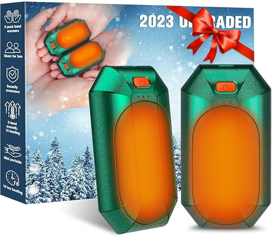 2 Pack Hand Warmers Rechargeable, Electric Hand Warmer Reusable, USB Handwarmers,Outdoor/Indoor/Golf/Camping/Hunting/Pain Relief/Watch Football/Baseball/Warm Gifts for Men Women Kid Birthday Christmas