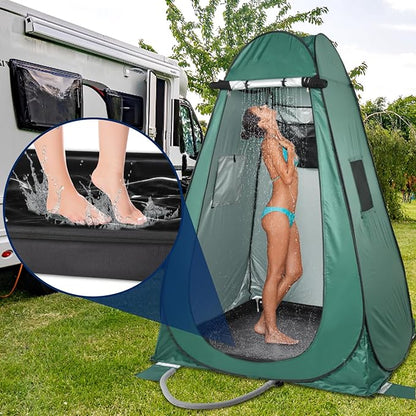 TOBWOLF Portable Shower Pan,Foldable RV Camping Shower Base Outdoor & Indoor,Temporary Showers Floor to Keep Feet Clean for RV, Tent, Awning, Camping, Beach