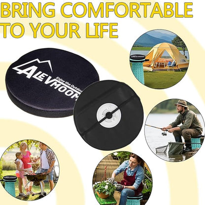 ALEVMOOM Thickened Chair Pad for Round XXL Collapsible Stool Cushion (Exclude Stool),30cm (11.8") D Thick Seat Cushion Soft Foam with Elastic Strap for Retractable Folding Stool 1 Pack