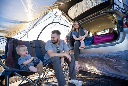 Universal SUV Tent Spacious Camping Attachment for SUV Car Van Minivan Hatchback and Truck Rear Door Setup for Outdoor and Tailgate Use with Most Automobiles with Screen Tent & Rainfly