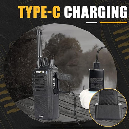 Retevis RB68 Portable 2 Way Radios,New Version of H-777, Two Way Radio with Charging Base,LED Flashlight, Rechargeable Walkie Talkies for Adults Family Outdoor(2 Pack)