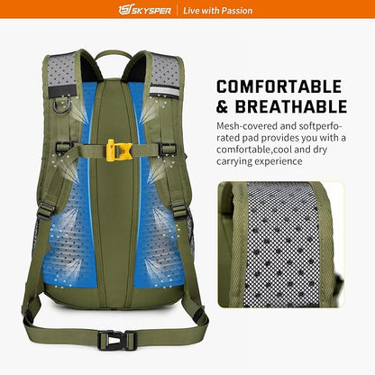 SKYSPER Small Hiking Daypack, 20L Lightweight Travel Backpacks Day Hike Pack with Waist Strap for Women Men
