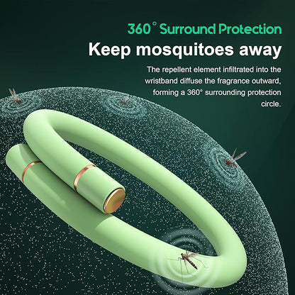 Mosquito Bracelets, Insect & Pest Mosquito Bands for Adults and Kids, DEET Free, Mosquito Wristbands Outdoor Patio Hiking Camping Gear Must Haves (10 Replacement Cores - Green)
