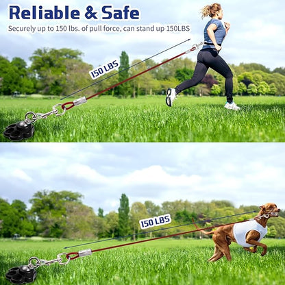 360° Swivel Dog Tie out Cable and Stake Stainless Steel Heavy Dog Stake 1200 Lbs of Pull Force, Rust Proof No Tangle Holds for Yard Outdoor Camping, Contains Screws (Mix Colors)