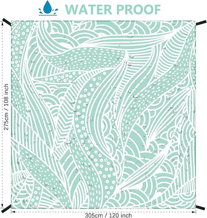 Beach Blanket, Sandproof Beach Mat, Waterproof Quick Drying Lightweight Outdoor Aztec Picnic Mat 79" X 83"/120"x108" for 2-8 Adults for Travel, Camping, Hiking