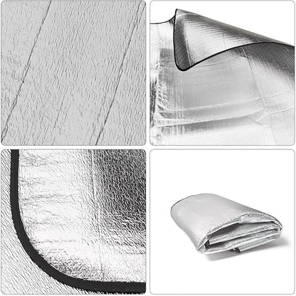 Wind Tour Outdoor Double-Sided Moisture-Proof Aluminum Foil Foam Pad Waterproof and Insulating Foil Mat Picnic Mat Camping Mat for Beach Tent and Camping