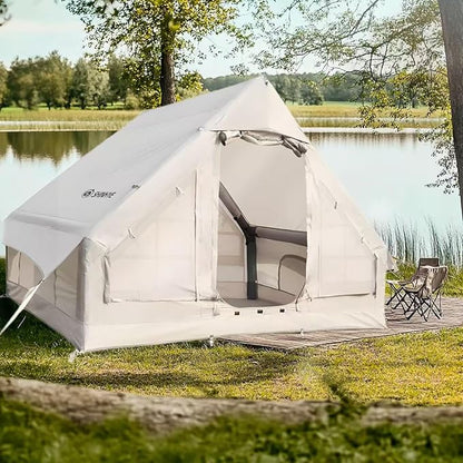Inflatable Tent for Camping Large Blow Up Tents Glamping 4-8 Person House 4 Season Air with Pump Easy Set up Waterproof Outdoor Oxford