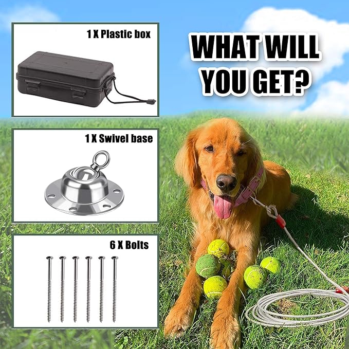 360° Swivel Dog Tie Out Stake Dog Anchor - Heavy Duty Rust Proof Dog Yard Stake Holds 1000Lbs of Pull Force for Yard Camping Outdoor