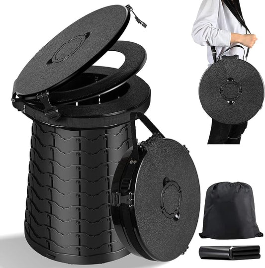 Angol Shiold Portable Toilet Folding Camping Toilet, Portable Potty for Adults, Telescoping Portable Seat for Camping with Load Capacity 660 lbs, Porta Potty for Car Camping, Hiking and Traffic Jam