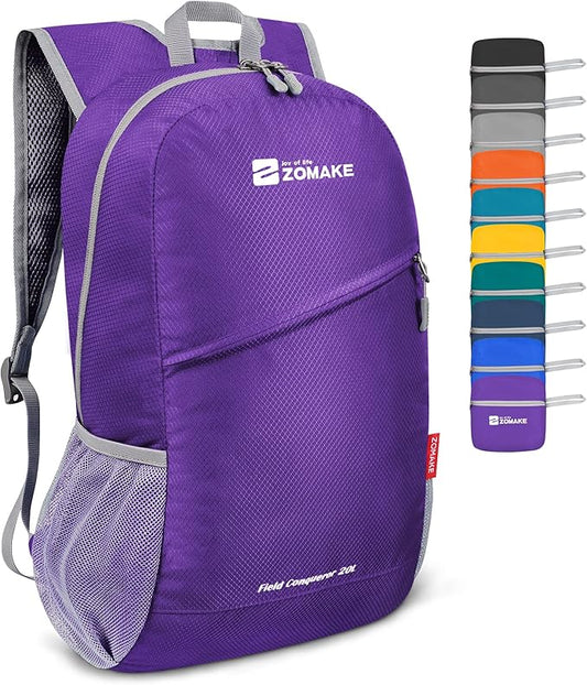 ZOMAKE Lightweight Packable Backpack 20L, Foldable Backpacks Small Daypack for Hiking Water Resistant Day Bag for Travel