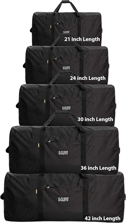 Heavy Duty Cargo Duffel Large Sport Gear Drum Set Equipment Hardware Travel Bag Rooftop Rack Bag (30" x 15" x 15", Black)