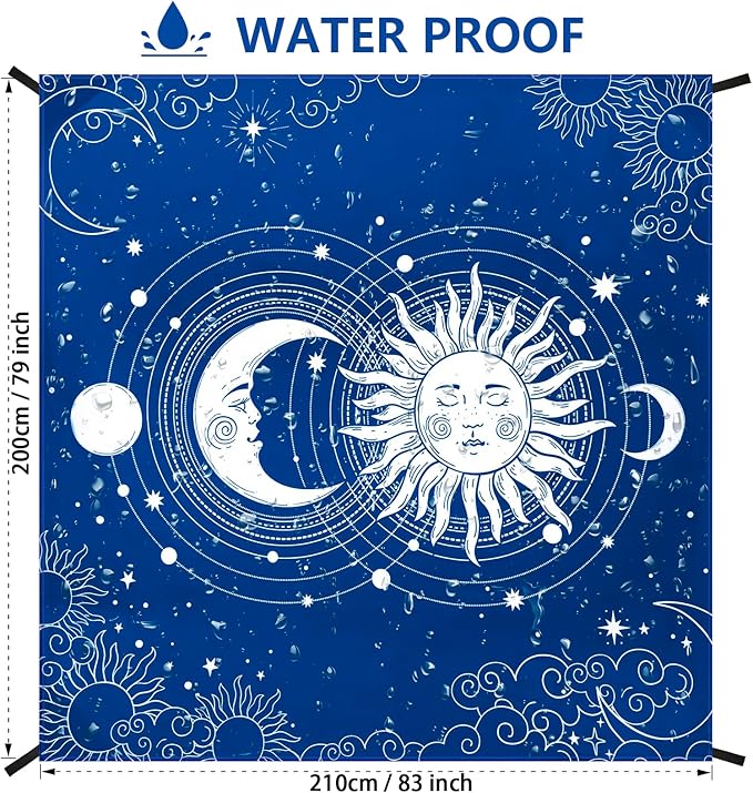 AISPARKY Beach Blanket Waterproof Sandproof Quick Drying Beach Mat Extra Large Outdoor Picnic Blanket for Travel Camping Hiking