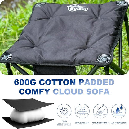 2 Pack Camping Stool Oversized Camping Foot Stool Ottoman Padded Camping Chair Foot Rest 450 lbs Heavy Duty Camp Stool Foldable Footrest